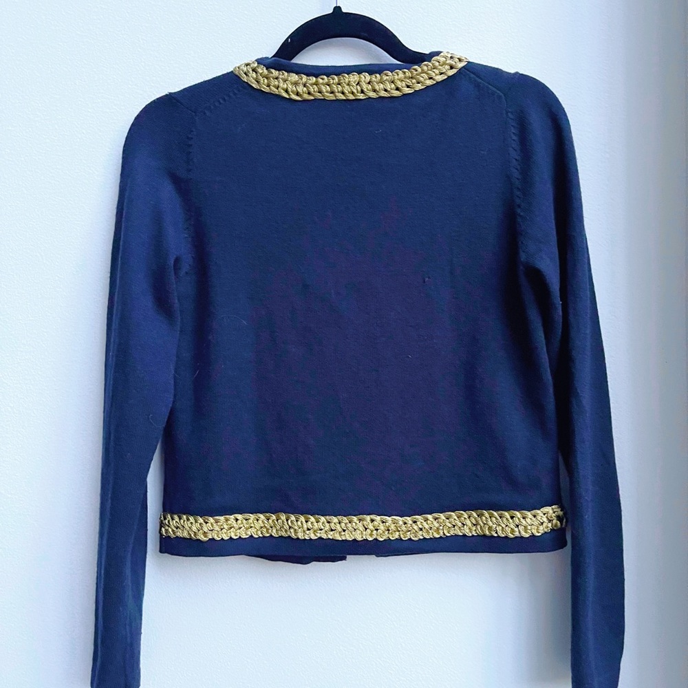 French Connection Navy blue cardigan with gold decor - Picture 4 of 5